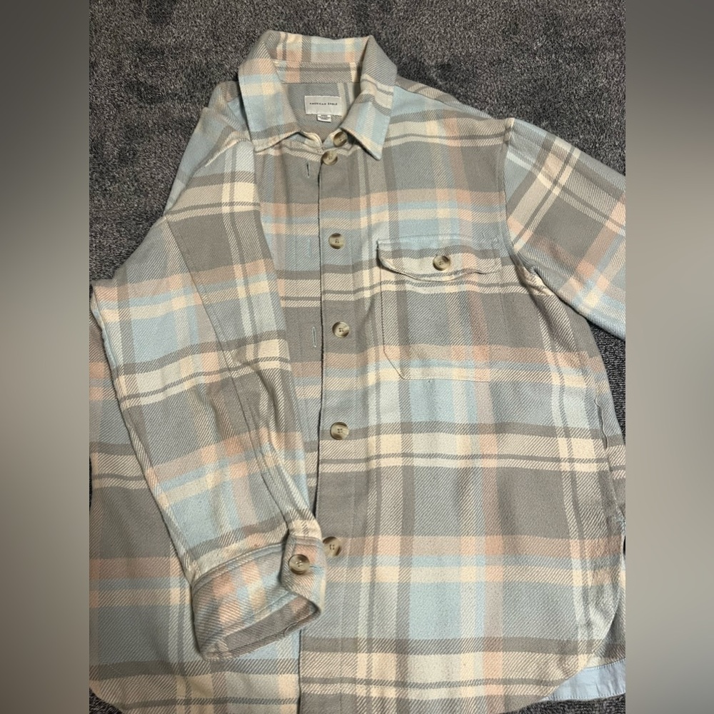 American Eagle long sleeve plaid sweater
